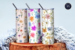 Wildflower Meadow Watercolor Flowers Seamless Digital Paper Product Image 3