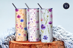 Watercolor Wildflower Meadow Pastel Flowers Digital Paper Product Image 3