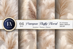 Fluffy Pampas Grass Floral Pattern Digital Paper Product Image 1