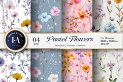 Pastel Wildflower Meadow Floral Seamless Digital Paper Product Image 1