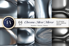 Polished Chrome Silver Mirror Shine Seamless Digital Paper Product Image 1