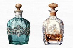 Luxury Vintage Bottle Watercolor Sublimation clipart Product Image 2