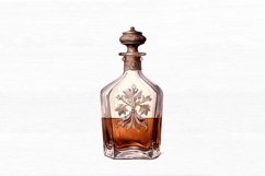 Luxury Vintage Bottle Watercolor Sublimation clipart Product Image 5