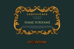 Luxury vintage certificate frame floral ornate swirls SVG Product Image 1