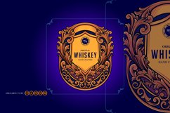 Luxury vintage whisky label frame illustrations Product Image 1