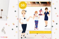 July 4th woman, avatar clipart, american, LVA17 Alyssa Product Image 1