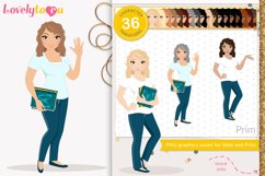 Planner girl avatar, woman character clipart - LVA39 Prim Product Image 1