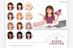 Paper crafter girl, clipart woman graphics - Hana Product Image 1