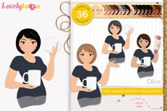 Mug sublimation crafter girl character clipart, Olive LVC78 Product Image 1