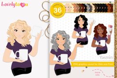 Mug sublimation crafter girl character clipart, Yasmin LVC79 Product Image 1