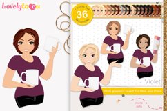 Mug sublimation crafter girl character clipart, Violet LVC80 Product Image 1