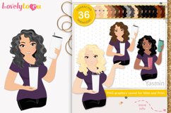 Tumbler epoxy crafter girl character clipart, Yasmin LVC85 Product Image 1