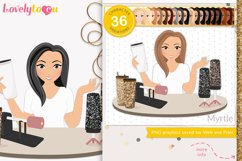 Tumbler epoxy crafter girl character clipart, Myrtle LVC90 Product Image 1