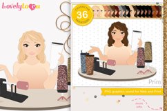 Tumbler epoxy crafter girl character clipart, Prim LVC91 Product Image 1