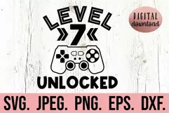Level 7 Unlocked Birthday Boy SVG - 7th Video Gamer PNG Product Image 1