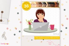 Business woman avatar, computer girl clipart - LVS61 Erica Product Image 1