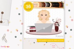 Business woman avatar, computer girl clipart - LVS62 Kassia Product Image 1