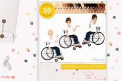 Wheelchair woman avatar, girl illustration, Alyssa LVW01 Product Image 1