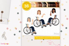 Wheelchair woman avatar, girl illustration, Prim LVW04 Product Image 1