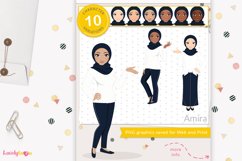 Muslim girl clipart, casual woman avatar, LVX01 Amira Product Image 1