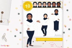 Muslim girl clipart, casual woman avatar, LVX02 Amira Product Image 1