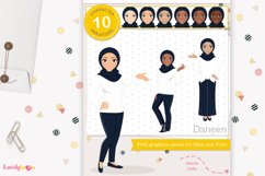 Muslim girl clipart, casual woman avatar, LVX03 Daneen Product Image 1