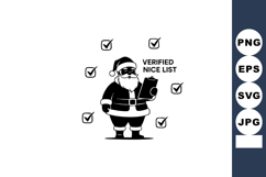 Santa Claus holding checklist verifying nice list with check Product Image 1