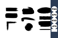 Hand drawn black paintbrush strokes vector for creative desi Product Image 1