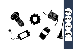 Industrial mechanical parts and electrical components vector Product Image 1