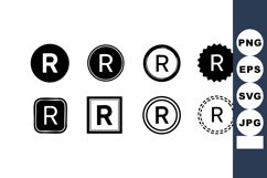 Registered trademark symbol vector icons in various black an Product Image 1