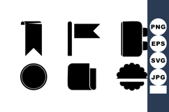 Bookmark icon with round label, ribbon, flag, sticker Product Image 1