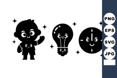 Cute cartoon child character with waving hand, smiling light Product Image 1