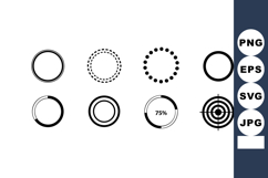 Circular progress bar elements minimalist black and white ve Product Image 1