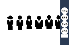 Business people silhouettes in formal attire isolated on whi Product Image 1