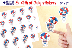 4th of July patriotic puma, lynx animal sticker PNG Product Image 1