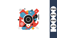 Abstract geometric shapes colorful vector design with circle Product Image 1