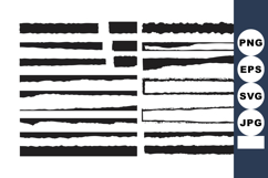Grunge style black and white torn paper strips and frames de Product Image 1