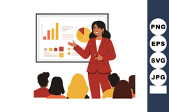 Businesswoman presenting financial data with charts and grap Product Image 1