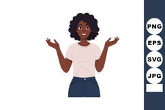 Young African American woman shrugging shoulders with casual Product Image 1