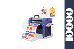 Large format printer producing colorful graphic design print Product Image 1