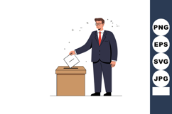 Businessman in suit casting vote in ballot box democratic el Product Image 1