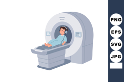 Child undergoing MRI scan inside medical imaging machine in Product Image 1