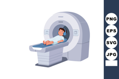 Child undergoing magnetic resonance imaging mri scan in hosp Product Image 1