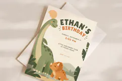 Dinosaur Birthday Invitation Canva Template Product Image 2