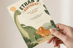 Dinosaur Birthday Invitation Canva Template Product Image 3