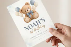 Teddy Bear Birthday Invitation Canva Template Product Image 3