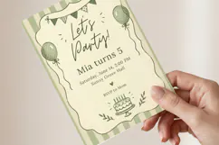 Hand Drawn Birthday Invitation Template Product Image 3