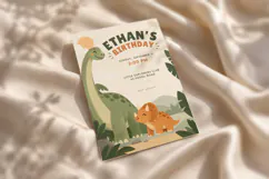 Dinosaur Birthday Invitation Canva Template Product Image 4