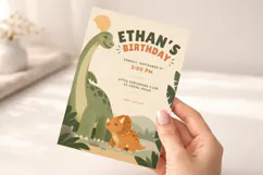 Dinosaur Birthday Invitation Canva Template Product Image 5