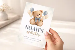 Teddy Bear Birthday Invitation Canva Template Product Image 5